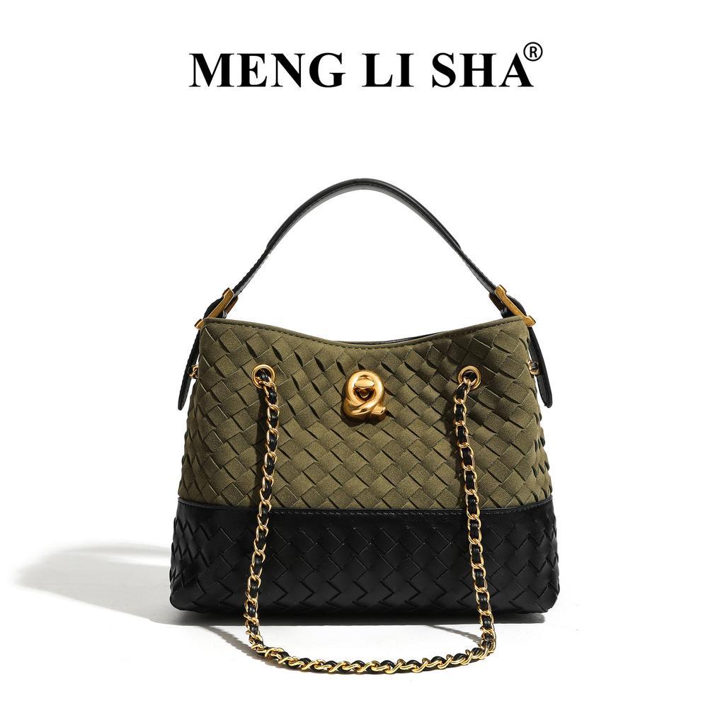 Advanced Retro Frosted Tote Bag Woven Crossbody Bucket Bag Casual Handbag Women's Bag New Single Shoulder Armpit Bag