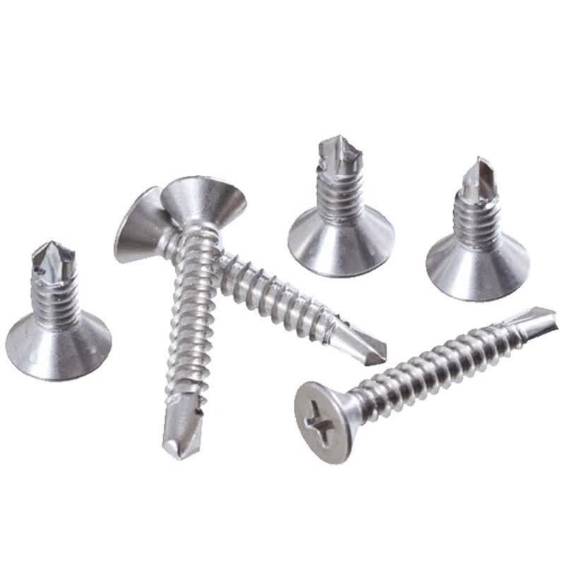 Bingyu BX-7 410 Stainless Steel Cross Recessed Countersunk Self-Drilling Screws