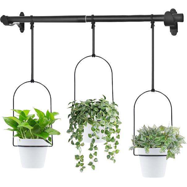 DOUBFIVSY Hanging Planters for Indoor Plants Plant Hanger, Adjustable Hanging Window Planter Hanging Wall Planter for Garden, 25in Plant Shelves