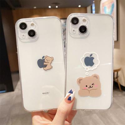 Suitable for Apple 15promax Phone Case, Hug Teddy Bear 14 iPhone, Anti Fall 13 Minimalist All Inclusive 12 Soft Case 11