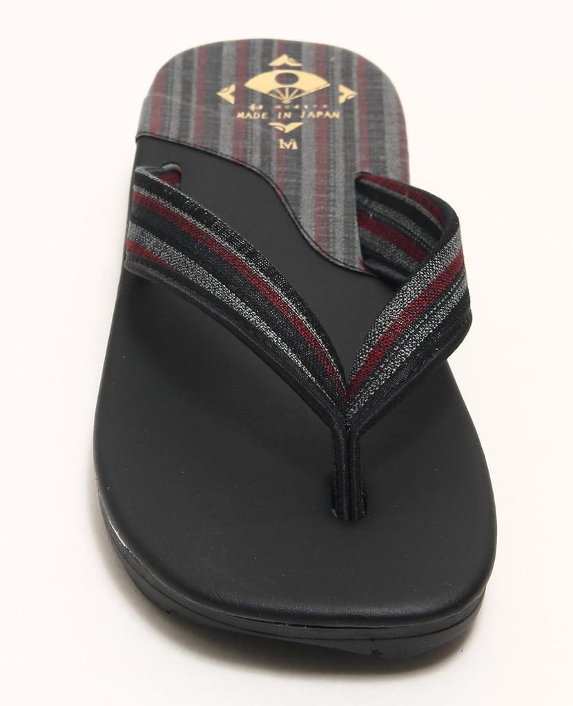 Hasegawa Geta Made in Japan Men's Japanese-Style Sandals, (Black/Red/Medium)