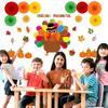 Ceiba Tree Thanksgiving Bulletin Board Decorations with Paper Fans Thankful Turkey Bulletin Board Classroom Decorations Set Leaves Pumpkin Cutouts