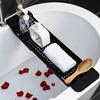 1pc Expandable Bathtub Tray Rack - 2 Colors, Non-Slip Foldable Bath Organizer with Phone & Toiletry Storage, Bath Tub Tray