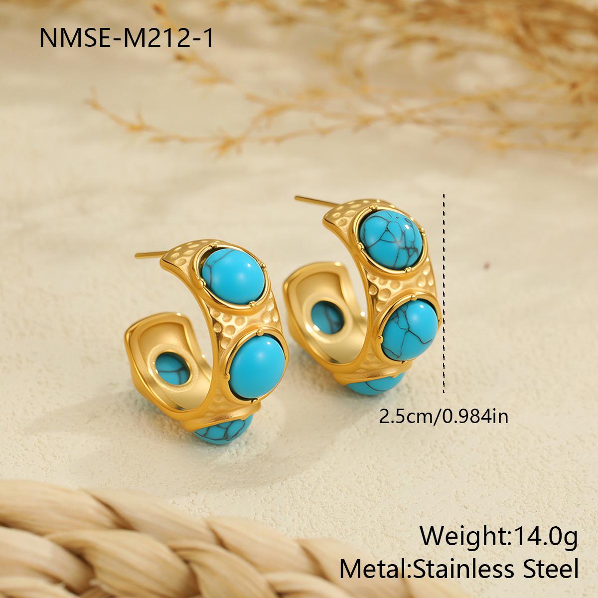 GEMCHIC Women s Retro Stainless Steel C-Shape Earrings Non-Fading Light Luxury Geometric Stud Earrings for Daily Party