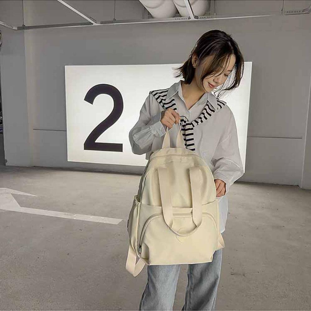Solid Color Travel Shoulder Bag Korean Style Fitness Bag Cute Sport Nylon Backpack  Travel