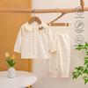 Frühlings- und Herbst-Baby-Baumwoll-Zweiteiler mit hohem Bund, nahtlos - Prinzessinnen- & Britischer Stil