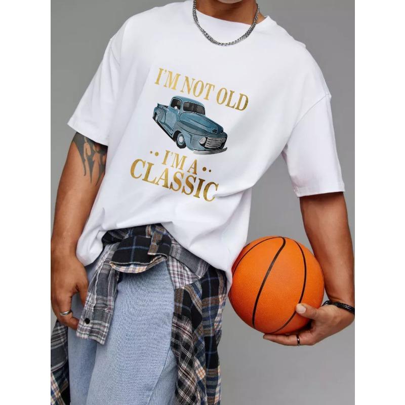 Classic Car T-Shirt White I M Not Old I M A Classic Vintage Truck Graphic Men S Casual Wear for Everyday Outings and Retro Style Enthusiasts