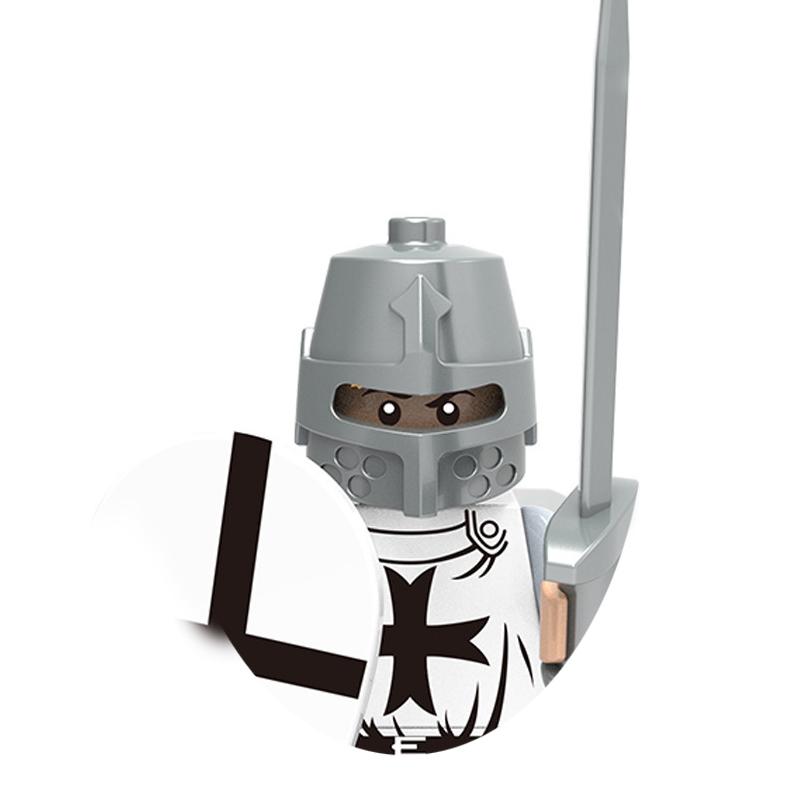 Medieval Military War Soldier Doll Building Block Spartan Soldier Crusader Roman Knight Weapon Sword Helmet Children's Toy Gifts