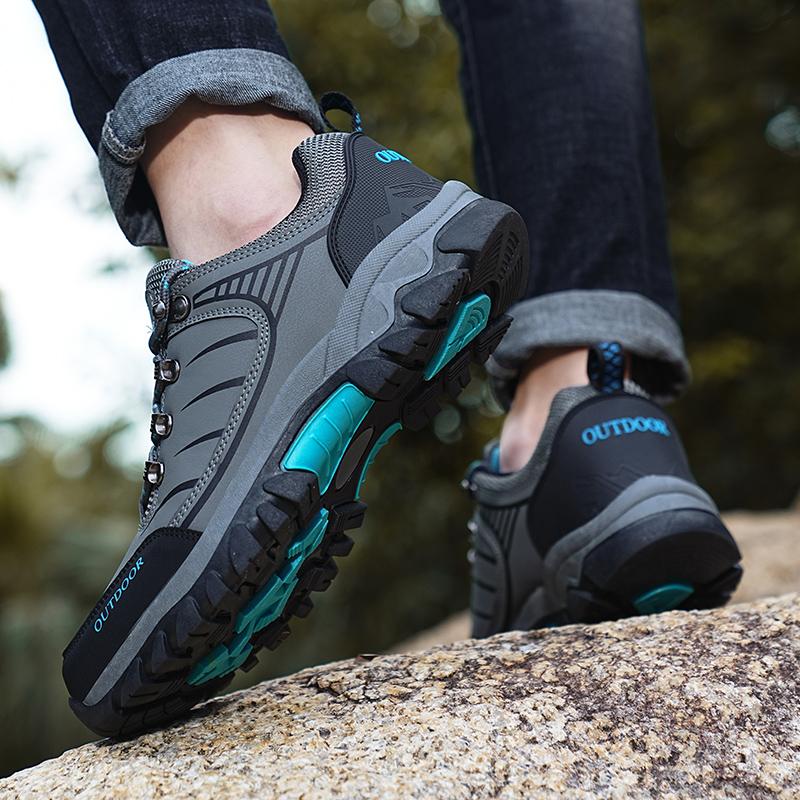 Hiking Shoes Men Outdoor Lace-up Anti-slip Wear-resistant Low-top Shoes Men Shock-absorbing Breathable Casual Sports Shoes Men