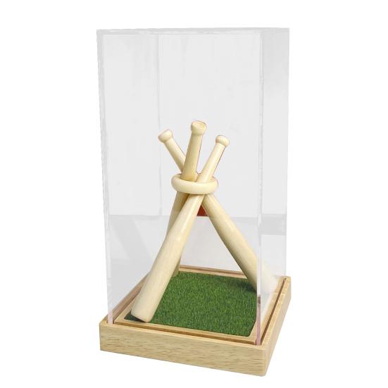 Baseball Display Case Transparent Acrylic Box with Wood Stand Dust-proof Display Box for Collectibles Autographed Baseballs