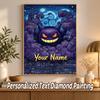 Gengar Custom Name Diamond Painting Personalized 5D Full Drill DIY Diamond Art Home Decor