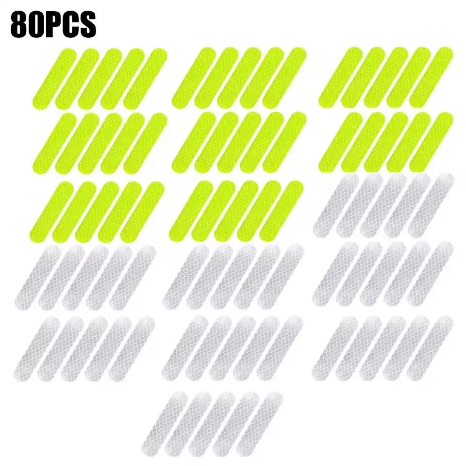 10/40/80PCS Night Reflective Strip Warning Stickers Waterproof High Visibility Reflector Tape for Car Motorcycle Helmet Bicycle