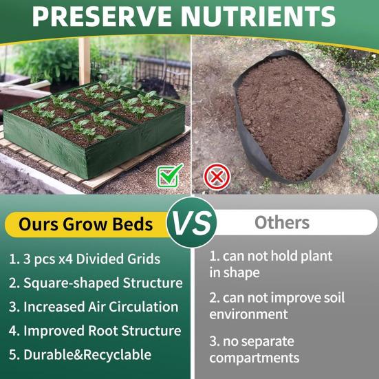 Více mřížek Pěstební vak PE Vyvýšený záhon na zahradu Vak na pěstování brambor Obdélník