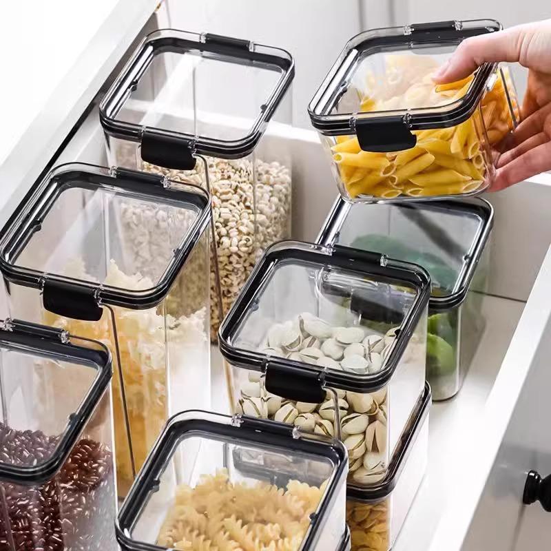 Sealed Jar, Miscellaneous Grains, Kitchen Storage, Food Grade, Dry Goods, Transparent, Plastic Can Box, Snack and Tea Storage Jar