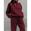 European Women's New Fashion Casual and Comfortable Thick Long-sleeved Pullover and Pants Set