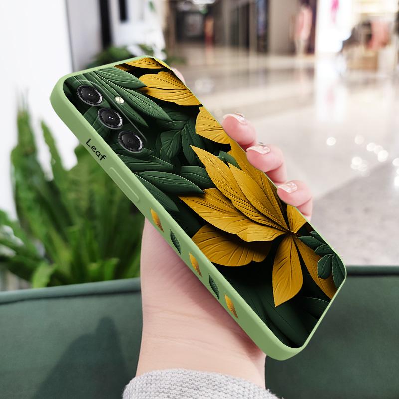 

Carve A Leaf Phone Case For Samsung Galaxy S25 S24 S23 S22 S21 S20 Ultra Plus FE Note 20 Ultra 10 Plus Cover Galaxy S22 светло-зеленый