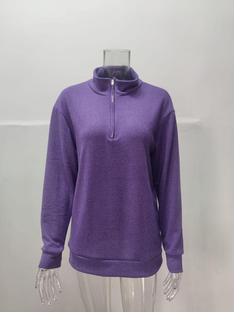 2025 Men's Casual Long Sleeve V-neck Fleece Zipper Polo Shirt
