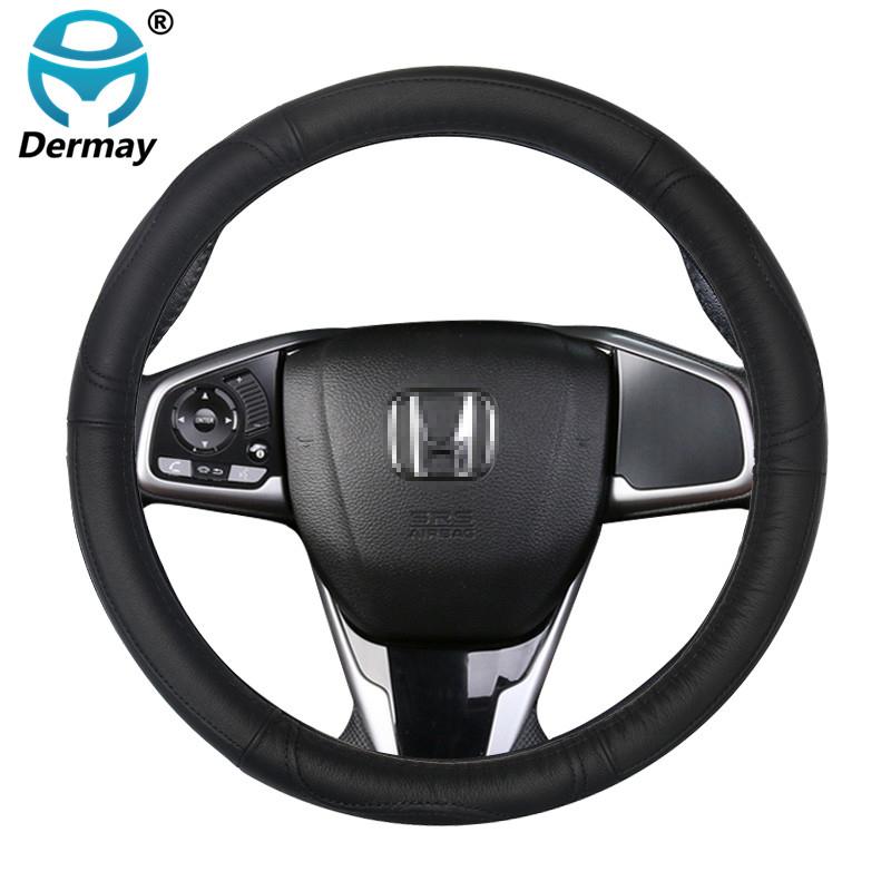 for Honda Civic 2016 2022 Genuine Leather Car Steering Wheel Cover 10th generation DERMAY brand High
