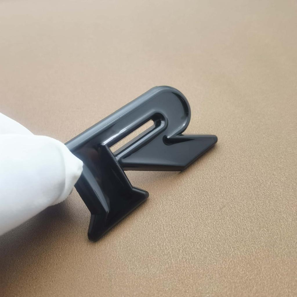 1pc 3D Zinc Alloy R Logo, Car Side Fender Rear Trunk Emblem Badge Sticker, Car Decoration Accessories