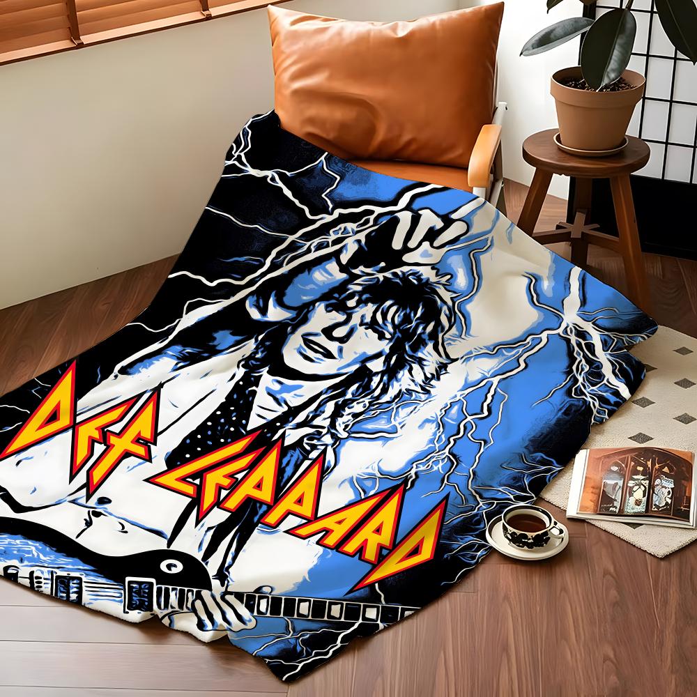 Coperta a Quadri Throw Music D-Def L-Leppard Adatta per Divani Letti Uffici Viaggi, Sedie da Campeggio