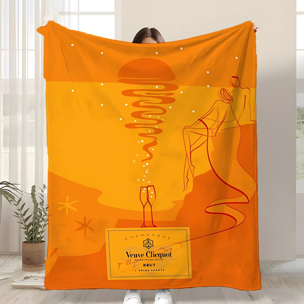 V-Veuve ClicquotS ART Decke Kinderfreundliche Flanelldecke Weich Warm Antistatisch Waschbar Ganzjahres