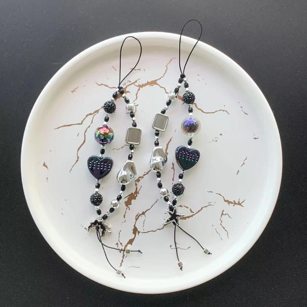 

Moon Black Beads Mobile Phone Chain Phone Pendant Phone Hanging Chain Bag Hanging Chain