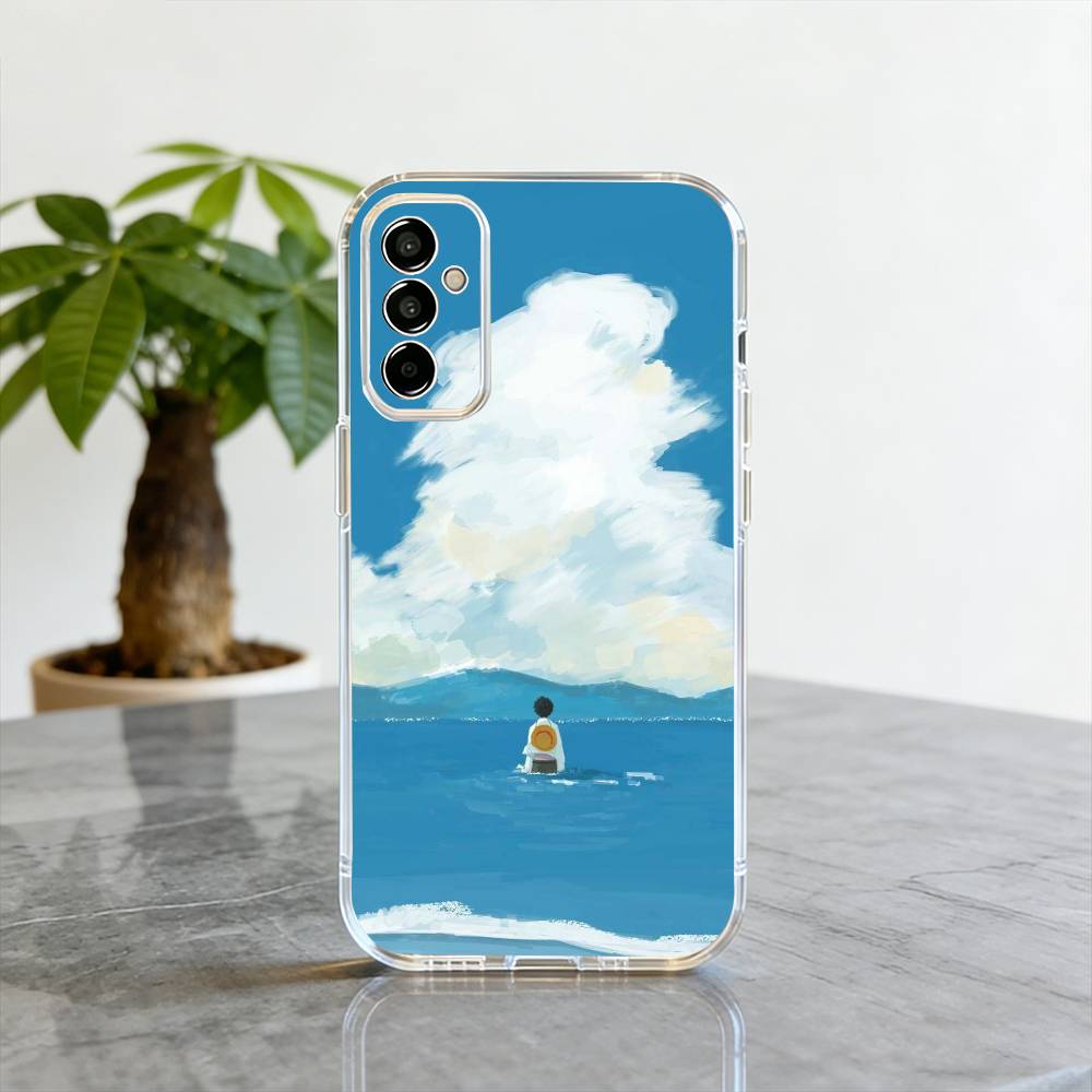 

Alone by the Sea Phone Case Transparent Silicone Soft For SamsungA10,12,20,21S,30,31,40,50,51,52,70,71 Samsung a714g