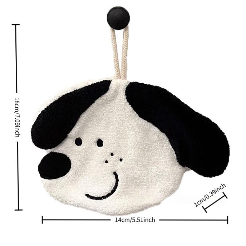 Panda Hand Towel, Hanging Type, Made Of Coral Fleece Microfiber, Absorbent And Quick-Drying, Suitable For Bathroom And Kitchen Use, Small Hand Towel