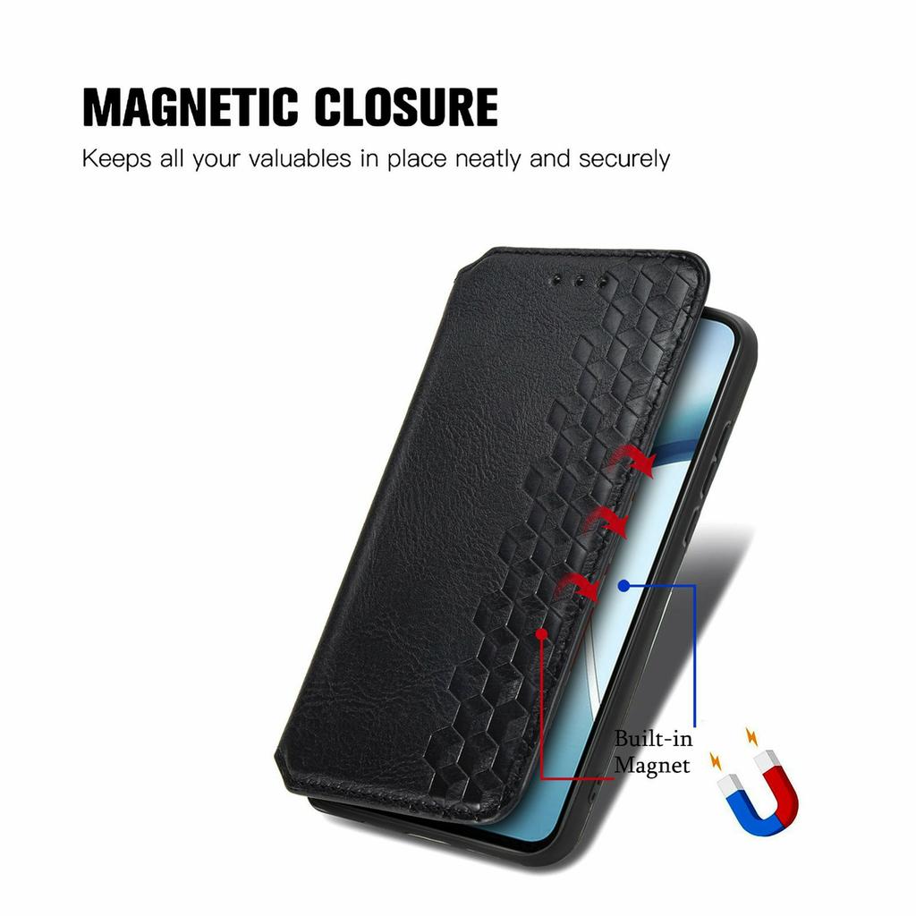 For Motorola Moto G86 Power 5G Case Rhombus Imprint PU Leather Wallet Phone Cover