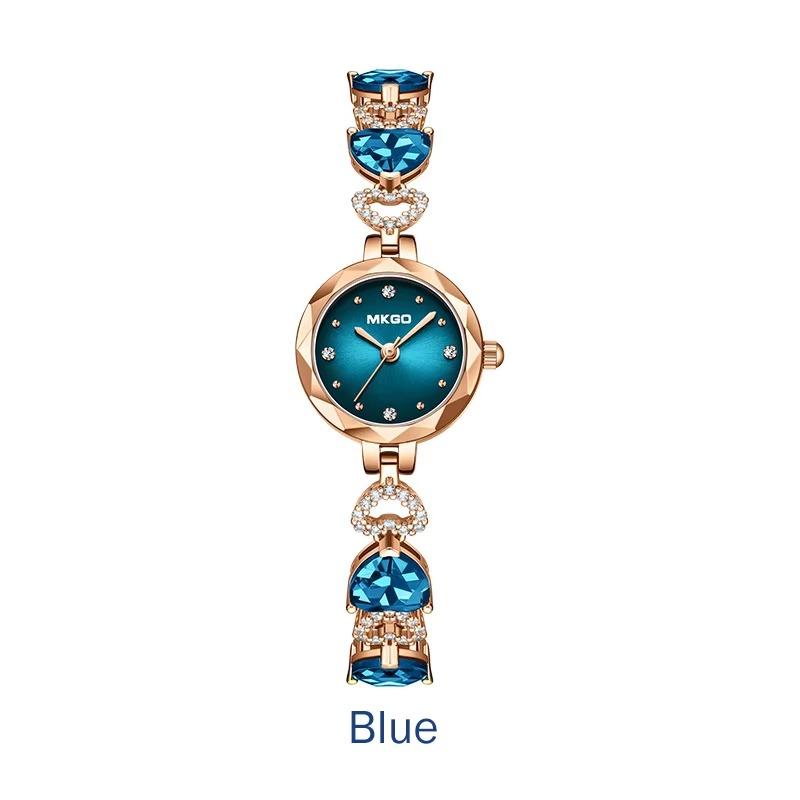 L36 Casual and Fashionable Women Watch Diamond Studded Waterproof Blue Crystal Bracelet Quartz Watchwatches for Woman