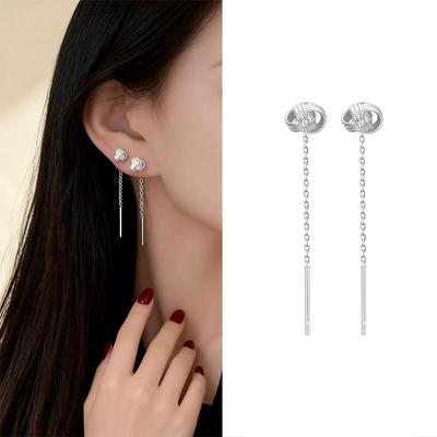 Long Ruyi Knot Fringed Ear Line Light Luxury Temperament High-End Earrings Atmosphere Daily Versatile Ear Hole Earrings Women