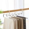 Folding Magic Pants Hangers,5 Layers Stainless Steel Space Saving Clothes Rack Organizer,Pants Rack For Wardrobe Organiser