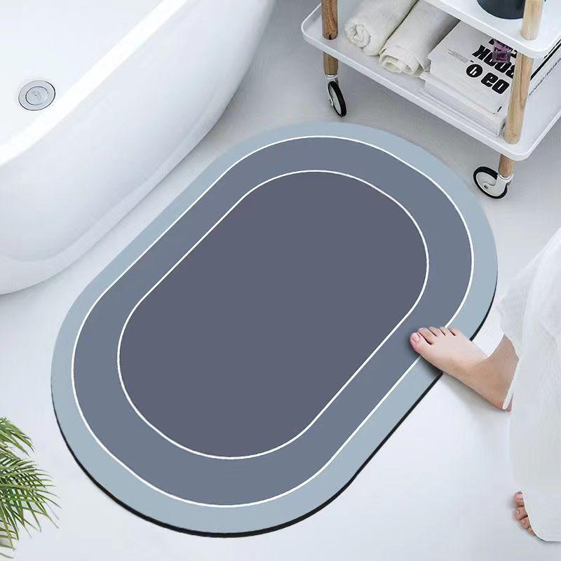 Simple Bathroom Mat Strong Absorbent Diatom Mud Mat Household Bathroom Dirty and Wear-resistant Quick Dry Non-slip Mat