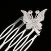 2 Pieces Women Girls Butterfly Rhinestone Hair Comb Hairpins Headdress Party Banquet