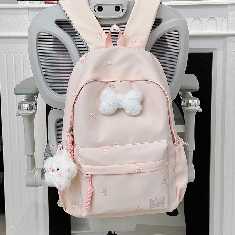 Schoolbag New Japanese Schoolbag Women's Simple Fresh and Versatile Junior High School Students Ins Bow Backpack Casual Backpack