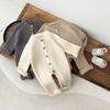 Koreanischer Baby einfarbiger Strick-Jumpsuit - Herbst/Winter Strampler für Jungen und Mädchen