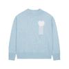 Solid Heart Letter Jacquard Knit Sweater – Korean Style Loose Fit Round Neck for Couples