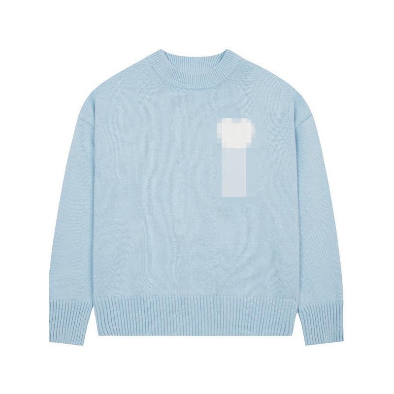 Solid Heart Letter Jacquard Knit Sweater – Korean Style Loose Fit Round Neck for Couples