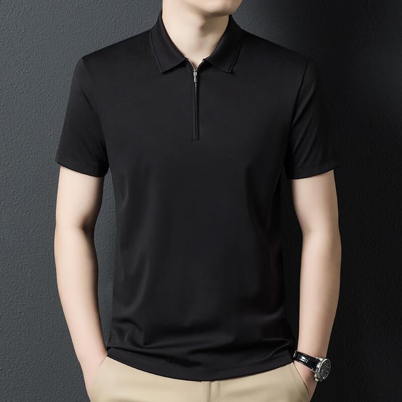 Fengxun Men s Mulberry Silk Blend Casual Polo Shirt 190