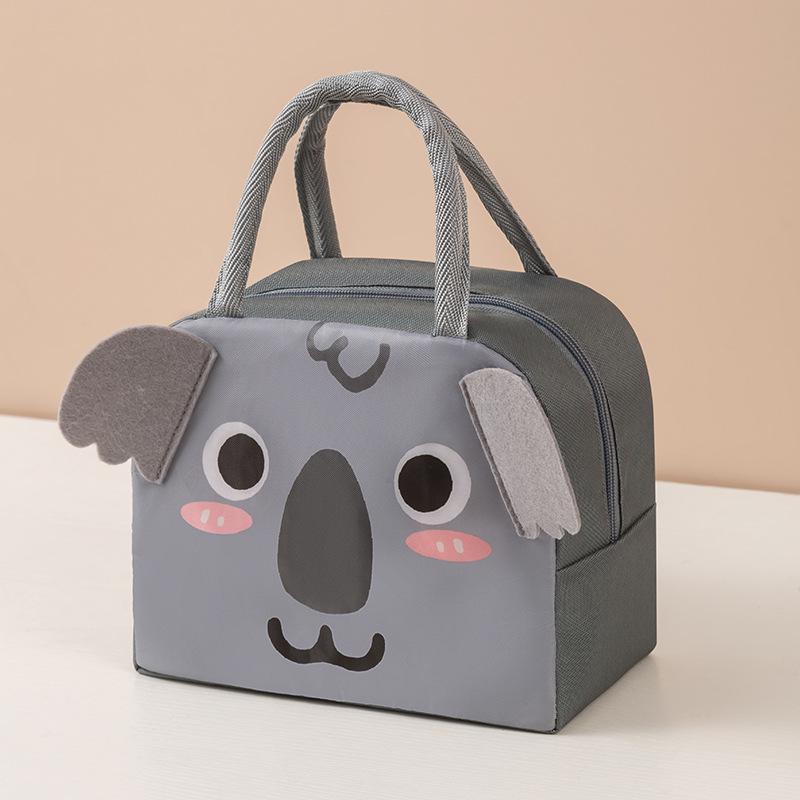 Compact Insulated Bento Lunch Bag with Thickened Aluminum Foil - Cute Cartoon Design for Students
