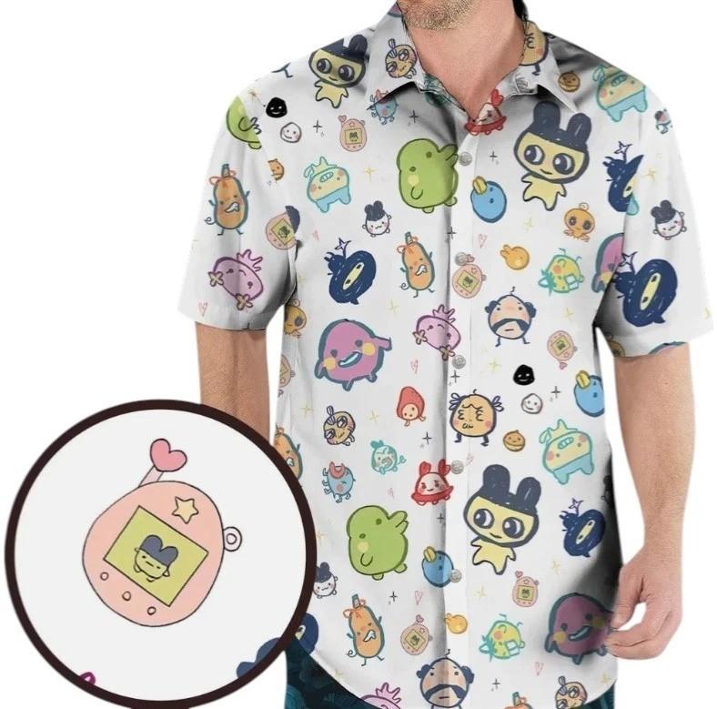 Digital Pets Tamagotchi Hawaiian Shirt, Unisex Adult,  Unisex T-Shirt M