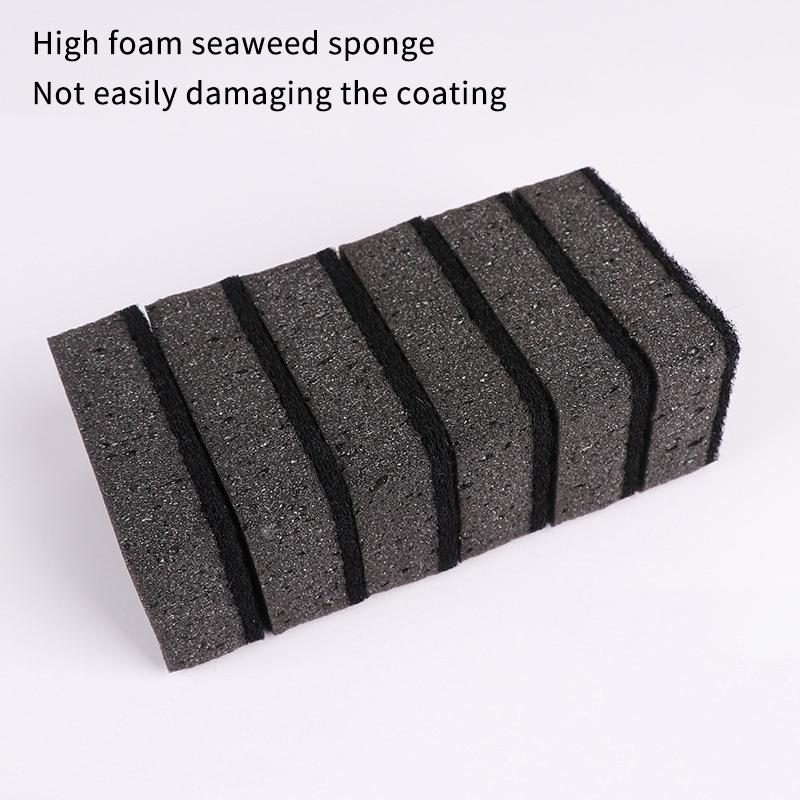 5/10PCS Black Seaweed Sponge Wipe Cleaning Sponge Block For Kitchen Non Greasy Dishwashing, Versatile Wiping