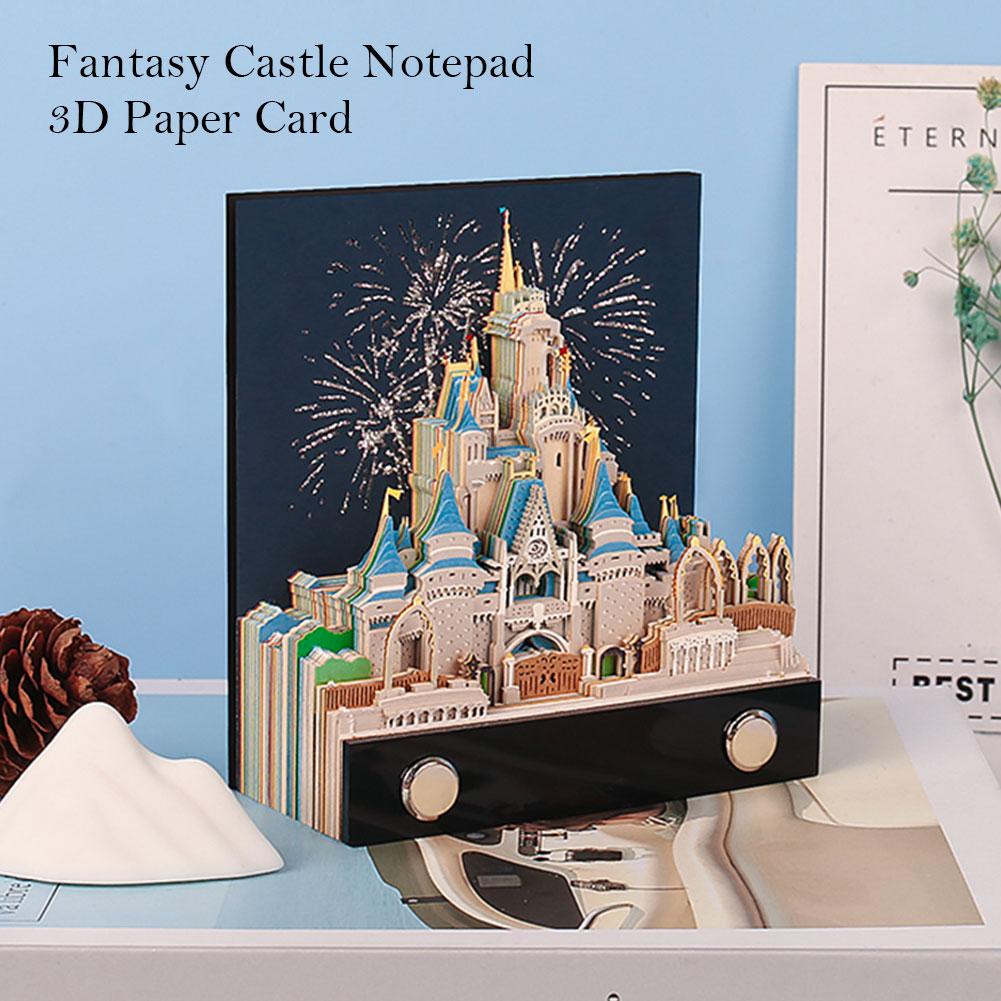 Magiczny Zamek Notatnik 3D Bloczek na Notatki Papier 3D Akcesoria Papierowe Artykuły Papiernicze Prezenty Kartka N K1Y0