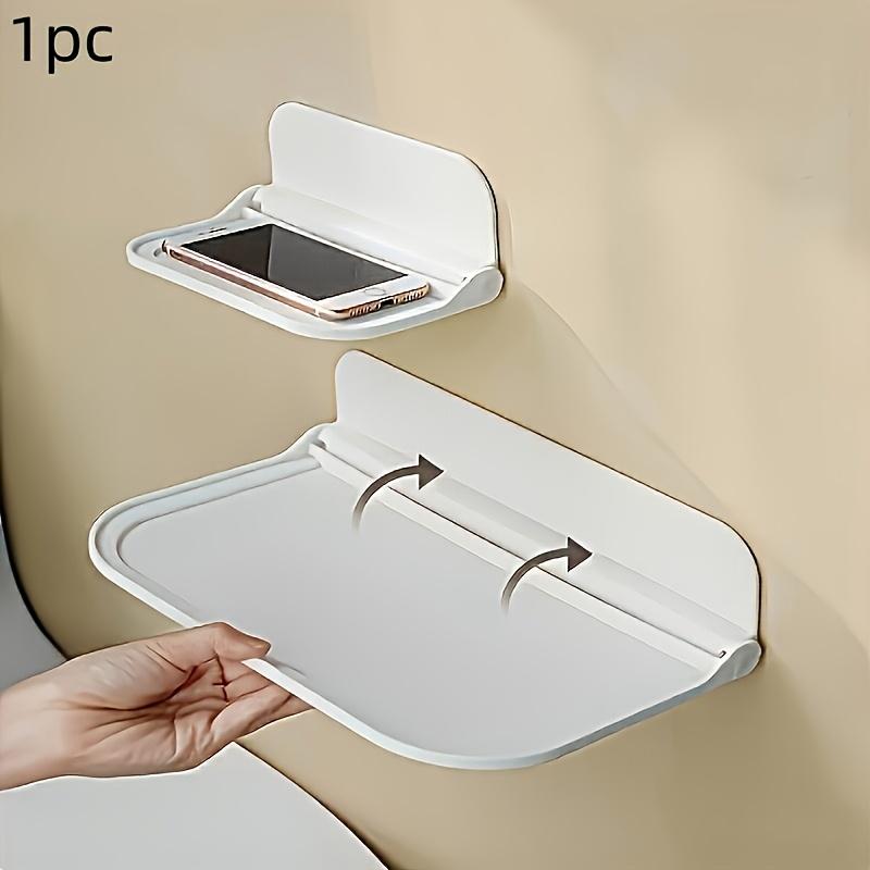 

1 шт. Настенная складная полка без сверления - Прочный пластиковый складной стеллаж для хранения для ванной комнаты, кухни, спальни, офисных принадлежностей