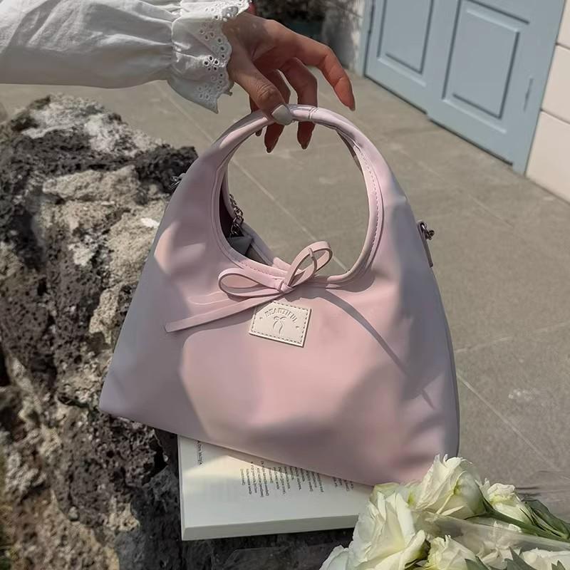 Korean simple casual messenger bag shoulder bag 2025 spring new sweet strap bow handbag women