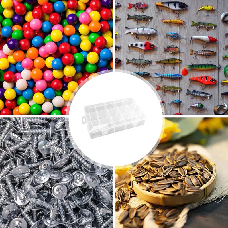 8/12/15 Compartment Plastic Box Adjustable Compartment Jewelry Organizer Box Eco-Friendly PP Transparent Jewelry Screw Box