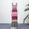 Elegant Knitting Dress Women Slim Sleeveless Square Collar Sling Long Dresses New Female Vacation Fashion Robes