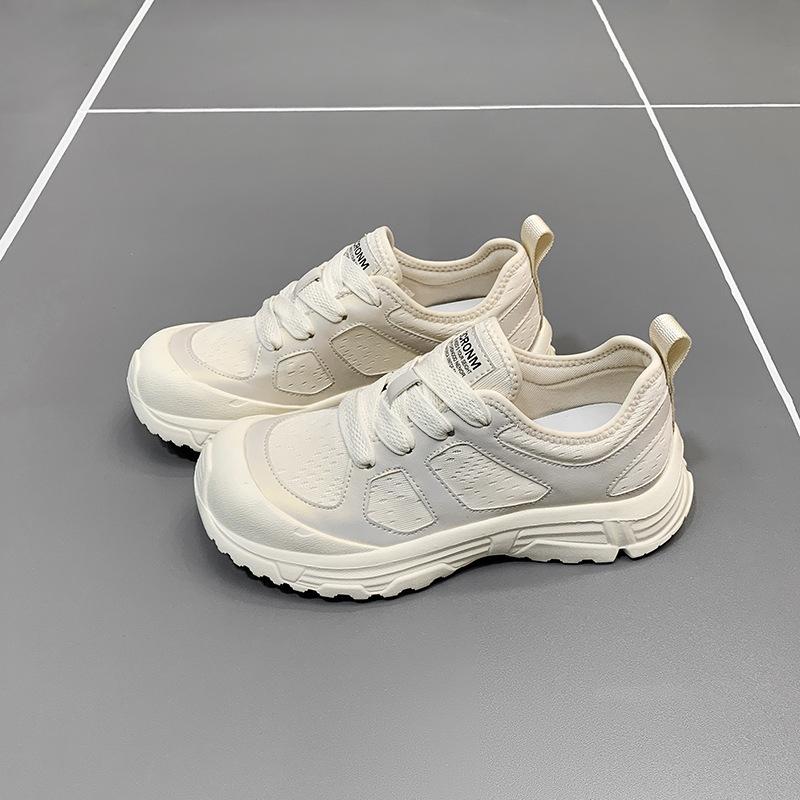 Mesh Casual Shoes Female Summer Round Head Thick Bottom Lightweight Breathable Fashion Hundred Match Sports Single Shoes