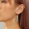 Designer Creative Two-color Rotating Christmas Tree Five-pointed Star Dangle Earrings for Women Christmas Festival Jewelry Gifts