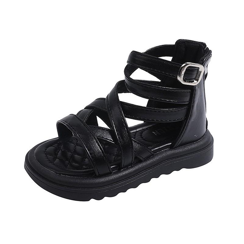 Girls Roman Sandals With Cutout Design Crisscross Straps Princess Shoes Toddlers Kids